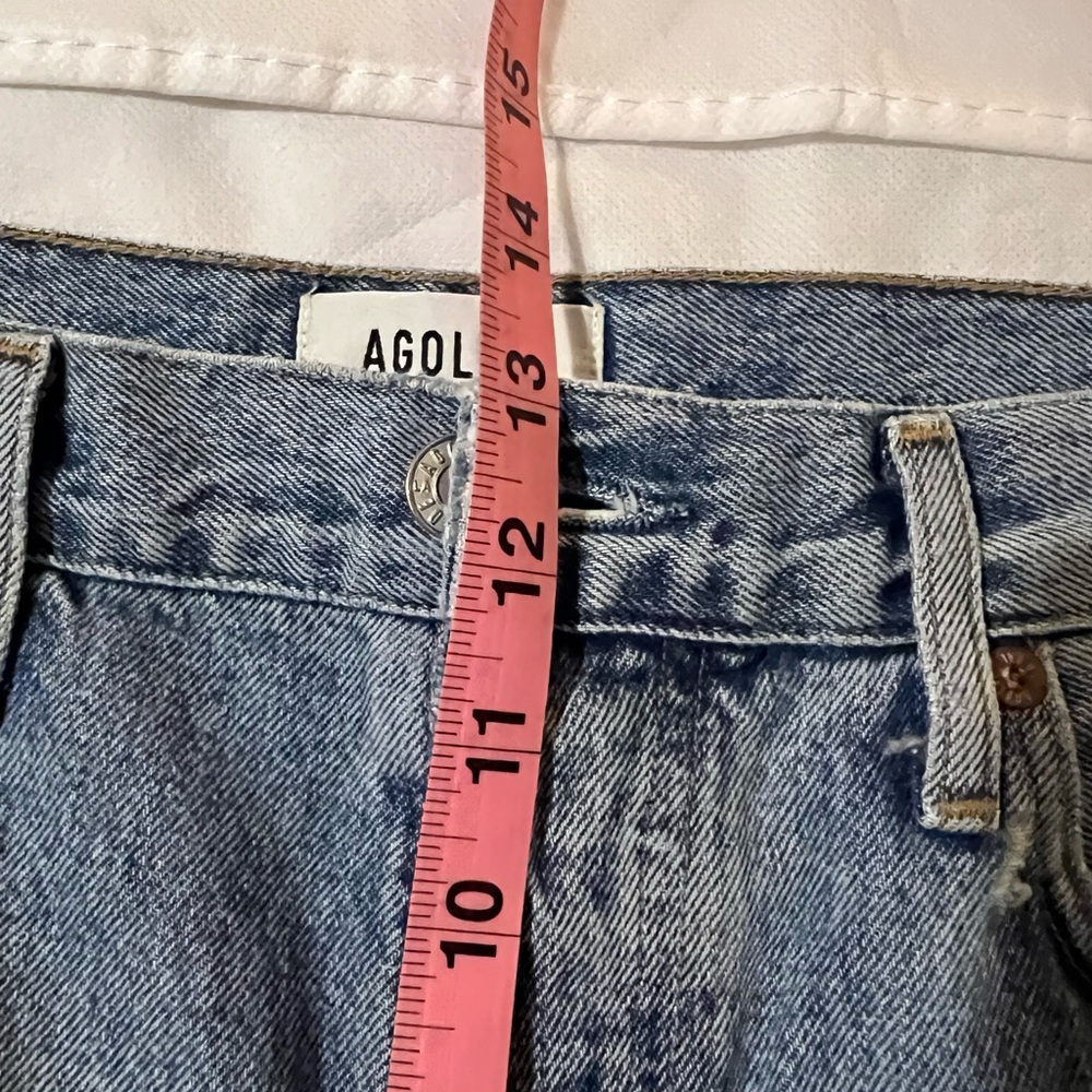 Women’s straight leg agolde blue jeans size 30 distressed 90s cut 56054 - Picture 4 of 14